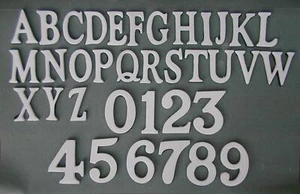 1.5 - 2 Inch Self Adhesive Numbers & Letters Solid Brass White Powder Coated  - Picture 1 of 40