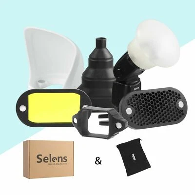 Selens Magnetic Flash Modifier Color Gel Filter Bounce Diffuser Grip Snoot Kit - Image 1 of 4