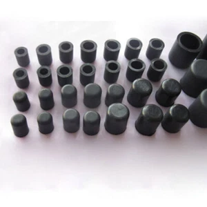 2.8-60.5mm Silikon Gummi Kappe Schwarz Rund Rohrkappen Stuhlbeinkappen Endkappen - Picture 1 of 5