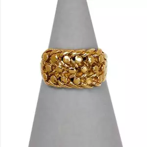 Gebrauchter 3-reihiger Schnapsring 9 kt Gold - Bild 1 von 7