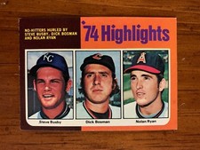 1975 Topps #7 - Steve Busby Dick Bosman Nolan Ryan - '74 Highlights No-Hitters