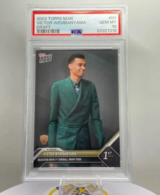 2023 Topps Now Victor Wembanyama Rookie #D-1 Draft RC - PSA 10 (LOW POP) - Imagen 1 de 3