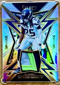 RICHARD SHERMAN 2017 Select SPARKS 3 Clr Patch Holo Silver SP 77/99 #31 SEAHAWKS - Picture 1 of 2