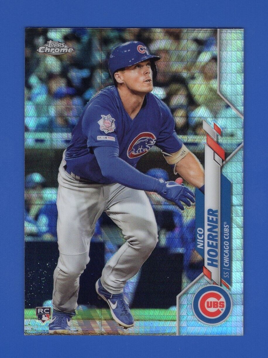 Nico Hoerner 2020 Topps Chrome RC Rookie Hyper Refractor #161 Chicago Cubs