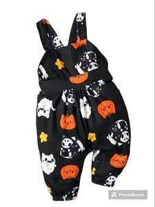 Pagliaccetto lungo 3-6M bambino simpatico tema Halloween grafica con tracolla - Foto 1 di 11