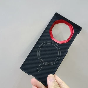 Custodia Magsafe in vera fibra di carbonio per Huawei Mate XT opaca sottile armatura posteriore - Foto 1 di 4