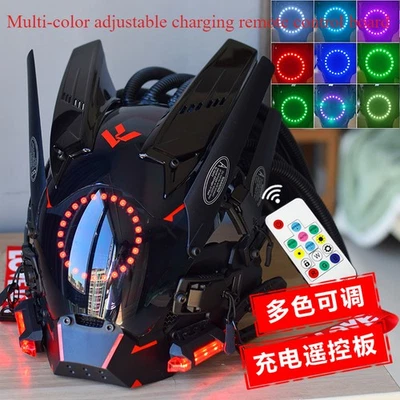 Cyberpunk Predator Helmet Cosplay Props LED Mask Man Headgear Tactics Halloween - Image 1 of 4
