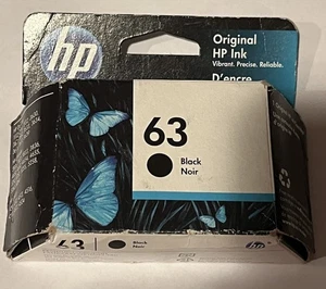 HP 63 Schwarz Original Tintenpatrone Abgelaufen Aug 2022 - Bild 1 von 5