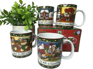 Portmeirion Studios Susan Winget Christmas Story Set of 4 Coffee Mugs Cups 12 Oz - Picture 1 of 18