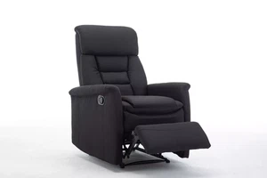 Happy Home Relaxsessel mit Liegefunktion Stoffbezug schwarz - Bild 1 von 10