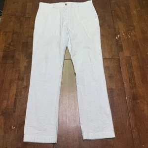 Vineyard Vines Mens Seersucker 35X32 Blue White Striped Preppy Pants Luxury - Picture 1 of 7