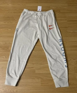 DJ0467 104 Nike NSW Double Swoosh Off White Fleece Jogger Pants Size Large Men’s - Picture 1 of 4