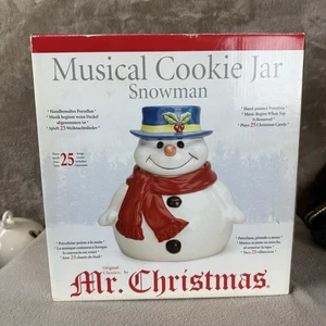 Rare Retired 2005 Mr. Christmas Musical Snowman Cookie Jar In Box New In Box 25 - Picture 1 of 6