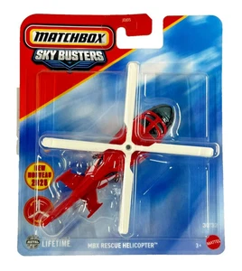 Matchbox Skybusters MBX Rescue Helicopter Red 30/32 - Mattel/2024 - New on Card - Picture 1 of 2
