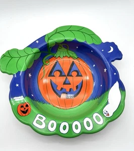 Vintage 1980er Ullman geformter Kunststoff Kürbis Patch Süßigkeiten Schüssel 14,5" Halloween - Bild 1 von 7