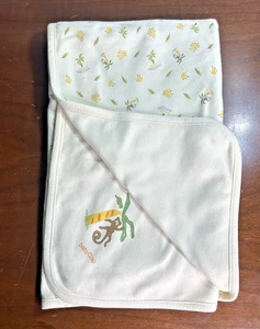 Vintage Baby Gap Baby Blanket Monkey Bananas Receiving Unisex RARE 2001 - Picture 1 of 9