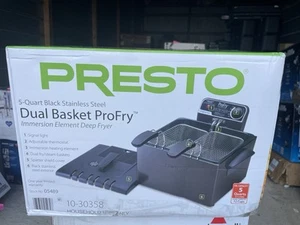 Presto 5 Quart Dual Basket Pro Fry Tauchelement Schwarz Friteuse - Bild 1 von 2