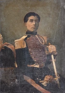 19th Century Portrait Painting of a Military Officer - Picture 1 of 7