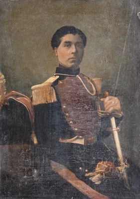 Pintura retrato de un oficial militar del siglo XIX Foto 1 de 4