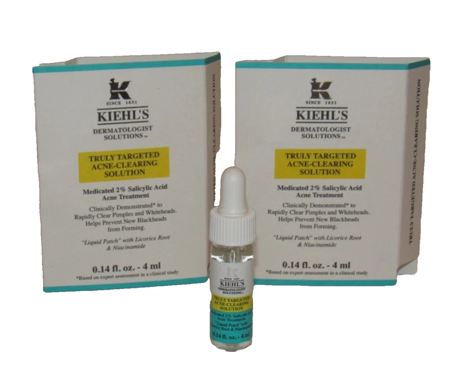 2 Kiehl's Truly Targeted Acne-Clearing Solution 2% Salicylic Acid 0.28 Oz TOTAL - Image 1 of 1