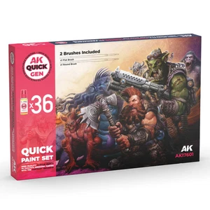 Juego de pintura interactivo AK Quick Gen - 36 colores Quick Gen y 2 pinceles AK17601 - Imagen 1 de 3