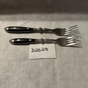 2 - Hampton Silberschmiede BISTRO schwarze Nieten Edelstahl Besteck Gabeln - Bild 1 von 4