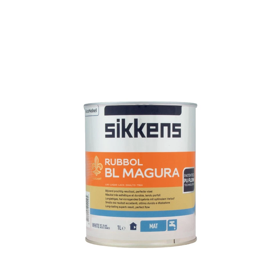Sikkens Rubbol BL magura weiss 1L, PU-Mattlack, Holzlack weiß - Bild 1 von 1