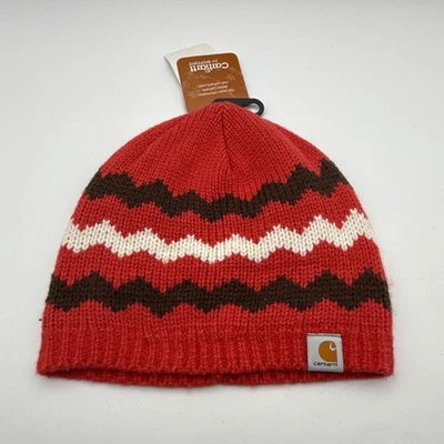 Gorro a Rayas Carhartt Para Mujer Talla Única OS WA028 BRE Rosa Brillante Rojo Nuevo con Etiquetas Nuevo en Lote Antiguo Sombrero Foto 1 de 4