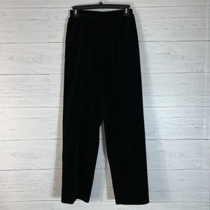 Pantalone vintage Saint Laurent nero velluto vita alta taglia 40, vita 26" donna - Foto 1 di 13