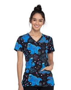 Cookie Monster Sesame Street Tooniforms Women's XS Scrub Top Cherokee TF666 - Picture 1 of 7