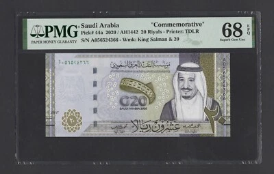 Saudi Arabia 20 Riyals 2020/AH1442  P44a  "Commemorative" Uncirculated Grade 68 - Image 1 of 2