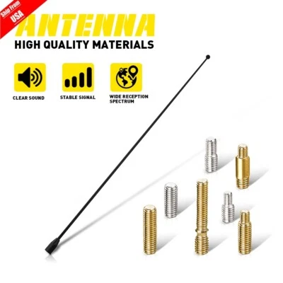 15" Short Black Stainless Antenna Mast Radio AM/FM for CHEVY SILVERADO 2006-2025 - Image 1 of 4