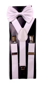 Kids Suspender & Bow Tie Sets for Boys Girls Children Elastic & Adjustable - Picture 1 of 14