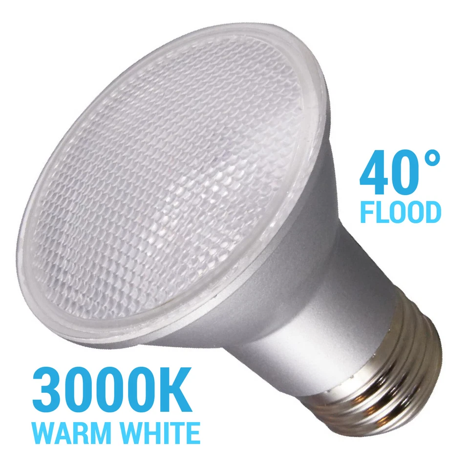 SATCO S29406 - 6.5 Watt PAR20 LED Bulbs - 3000K - 120 Volts (6 Pack)