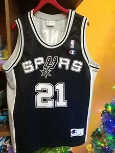 Rara Maglia SPURS pallacanestro 21 DUNCAN NBA Authentic Apparel L collezione - Foto 1 di 5