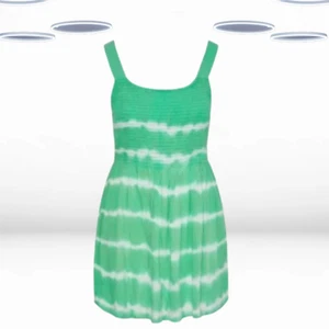Ex Women's Plus Size Sleeveless Tie Dye Shirred Vest Top in Green (Defect) - Picture 1 of 5