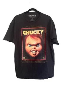 Chucky T-Shirt Herren Größe Large Schwarz Grafik Kinderspiel Kurzarm Halloween - Bild 1 von 6