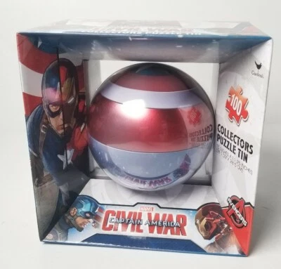 100 Pieces Puzzle Captain America Civil War Marvel Avengers Tin Shield Sphere - Image 1 of 2
