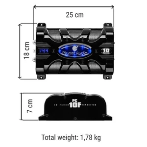 CONDENSATORE PLANET AUDIO PC10F super hybrid power capacitor auto car 10 farad - Foto 1 di 8