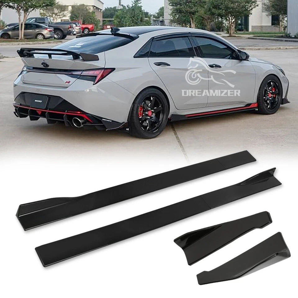 78.7'' Side Skirt Splitter Lip + Rear Bumper Diffuser Canard For Hyundai Elantra - Image 1 of 4