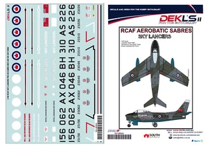 1/48  Decals - Canadair Sabre - RCAF Skylancers Team Pre1956 - DEKL's II - Bild 1 von 3