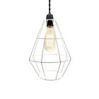 SHOREDITCH MODERN INDUSTRIAL WHITE METAL CAGE PENDANT LIGHT CHANDLIER FITTING