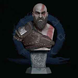 3D Printed - Unpainted - Kratos Bust - Scale 1/6 +1/4