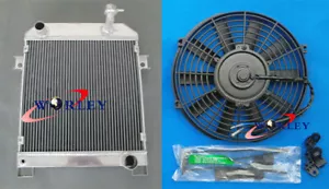 ALUMINUM RADIATOR FOR JAGUAR MARK 2 MK2 MK II DAIMLER 2.5 V8 V8-250 MT 62-67&FAN - Picture 1 of 8