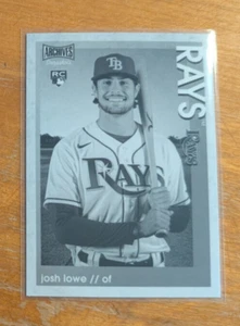 Instantáneas 2022 Topps Archives blanco y negro #14 Josh Lowe RC Rays - Imagen 1 de 1