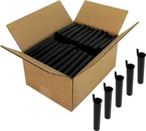 (100) Pre-Roll Tubes - Black 109mm King Size Herbs Storage Meds Spices #PRT109BK - Picture 1 of 3
