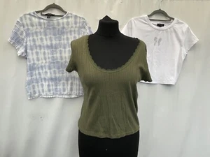 3 New Look Women's Cotton Blend T-Shirts Size 16 Short Sleeve - Picture 1 of 8