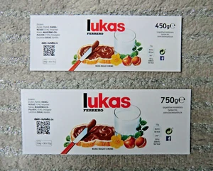 1 Aufkleber Ferrero Nutella Name "lukas" Etikett Nutellaglas 450g oder 750g - Bild 1 von 1