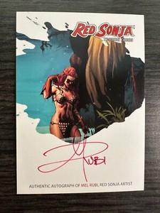 Red Sonja AUTOGRAPH Artist Mel Rubi Insert  RSA-MRC 2012 Dynamite   -33