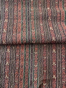 Japanese vintage Brown Obi Fabric Sarasa Floral  By The Yard Polyester - Picture 1 of 6